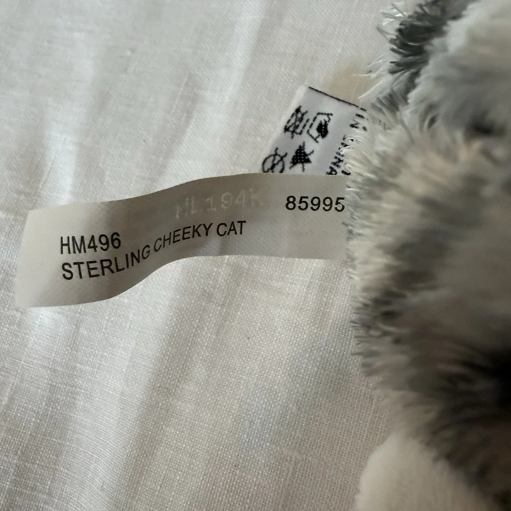 Webkinz Sterling Cheeky Cat HM496 Gray Striped Cat Plush Ganz No Code